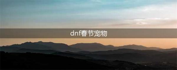 《DNF》2022年新年宠物全资料预览(dnf春节宠物)