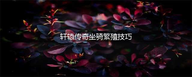 《轩辕传奇手游》神级坐骑怎么培养 坐骑培养方法介绍(轩辕传奇坐骑繁殖技巧)