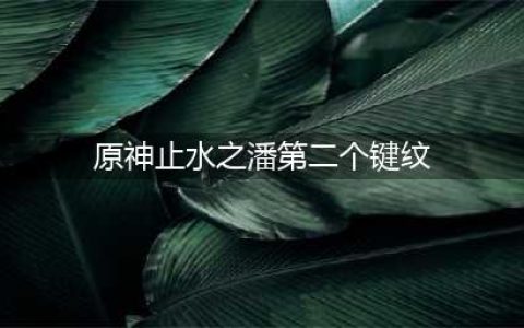 原神止水之潘第二个键纹在哪