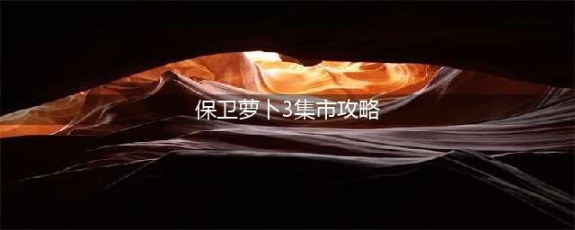保卫萝卜3攻略集市