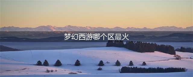 梦幻西游手游哪个区最火2022 最火的区排名(梦幻西游哪个区最火)