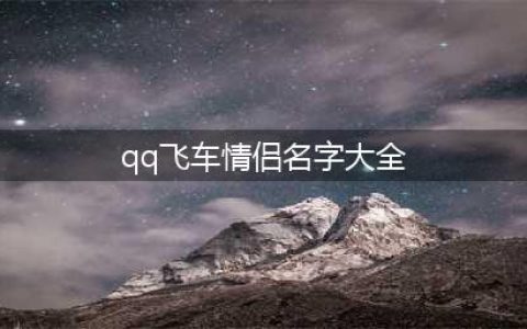 《QQ飞车手游》什么情侣名字好听 最浪漫的情侣名字大全(qq飞车情侣名字大全)