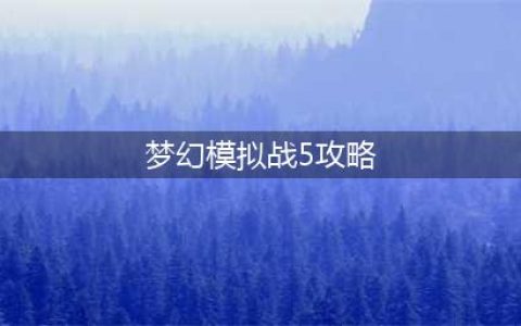 梦幻模拟战异境战场挑战5打法攻略(梦幻模拟战5攻略)