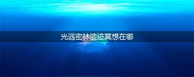 《光遇》2.13密林遗迹在哪 光遇密林遗迹冥想位置介绍
