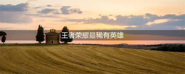 王者荣耀最稀有英雄2021介绍 最稀有英雄有什么