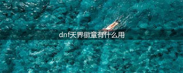 dnf天界徽章有什么用(dnf天界徽章有什么用)
